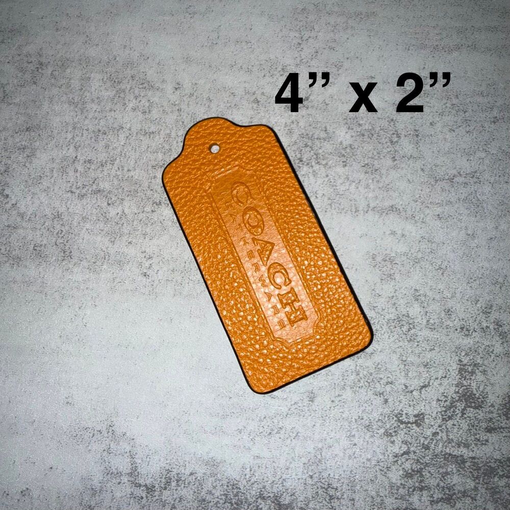 Coach orange leather hangtag